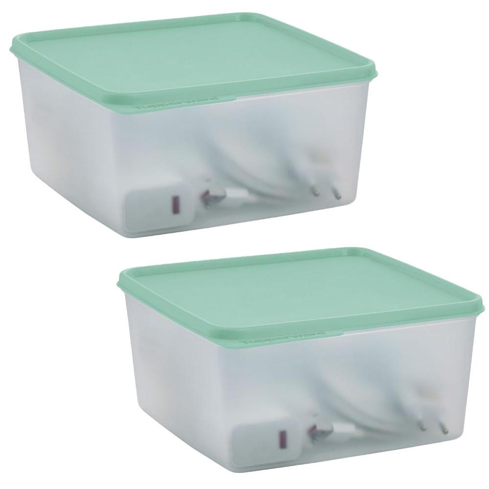 Kit 2 Potes Herméticos Tupperware Basic Line Transparente 2,5L