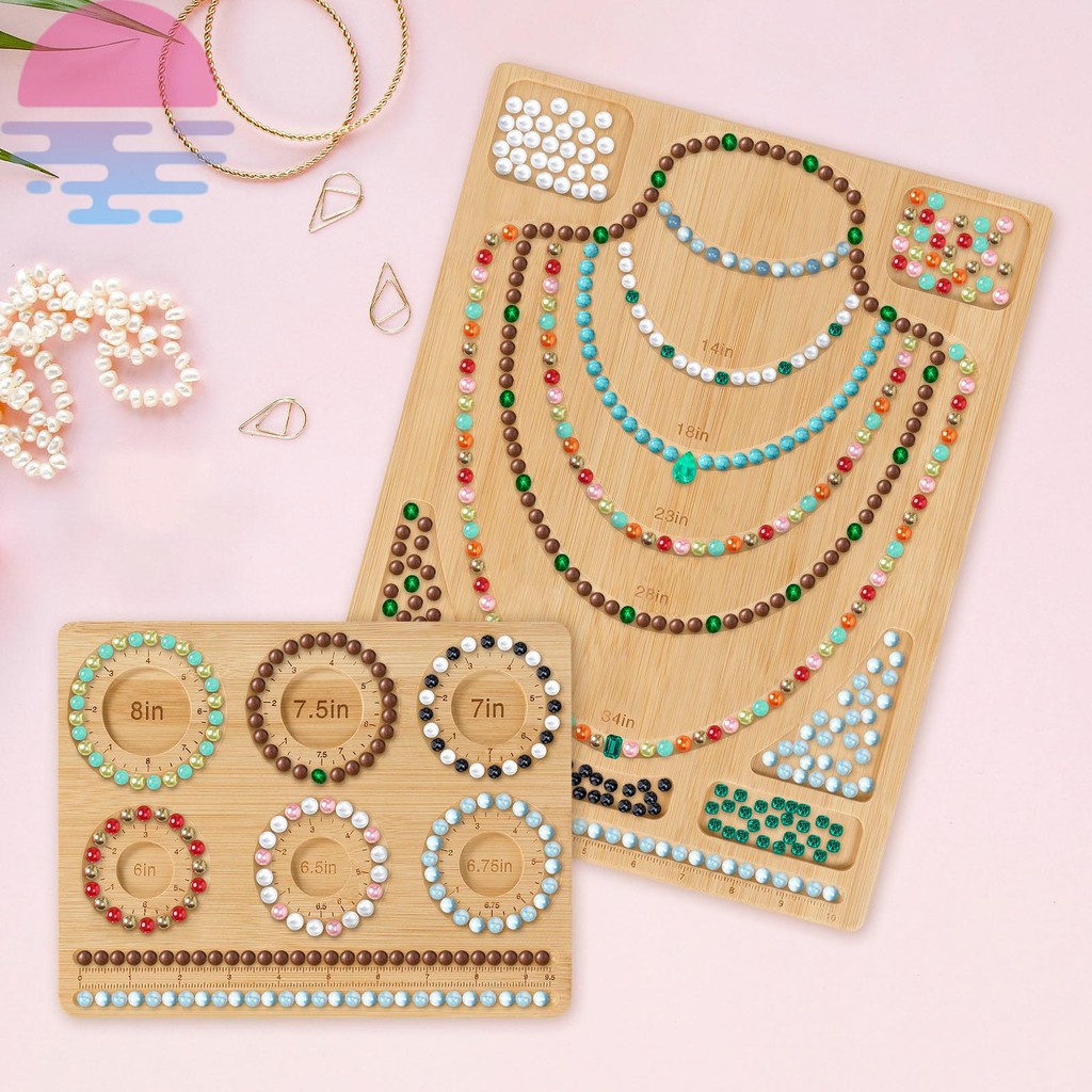 2 Pçs Placa De Contas De Bambu Partição Design Jóias Fazendo Bandeja Para DIY Colar Pulseira Criação SHOPSKC5734