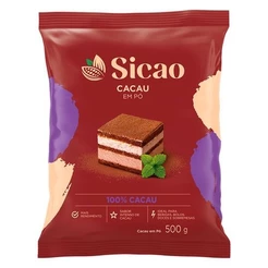 Cacau Em Pó 100% Cacau 500g Sicao Alcalino Sem Glúten Ideal para Doces, Bolos e Bebidas