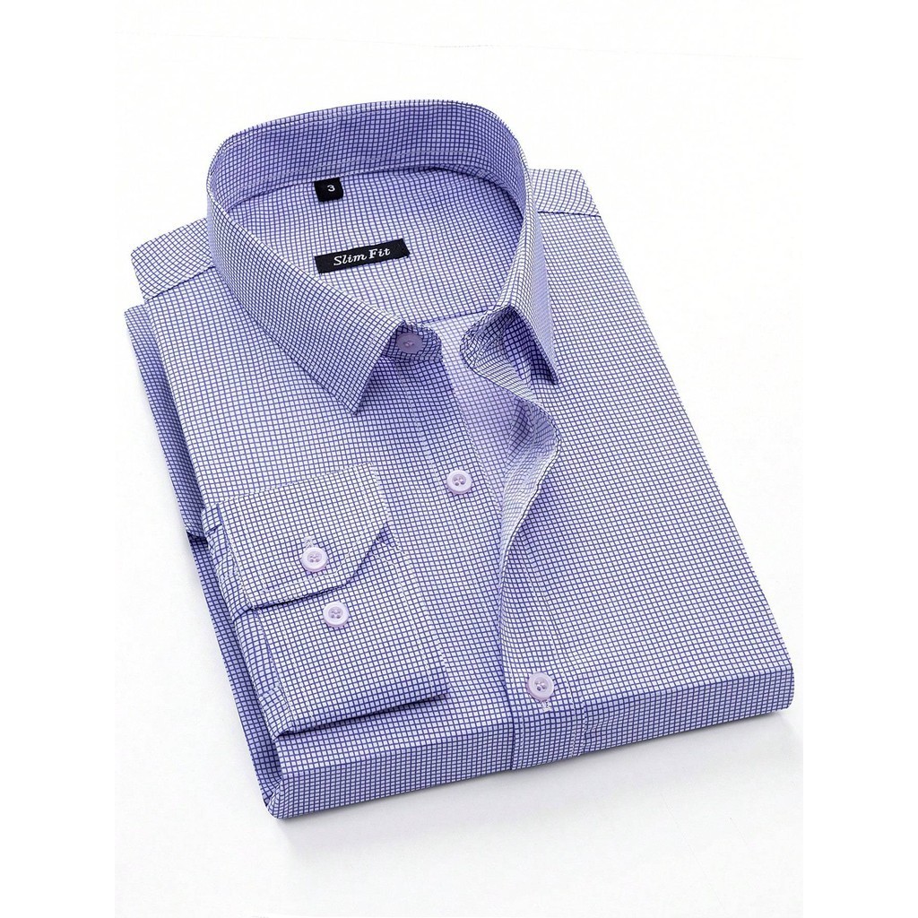 Camisa Masculina de Manga Longa Xadrez Fina sem Bolsos Importada em Oferta na Shopee