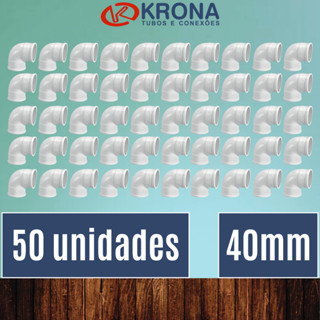 PCT 50 Unds Joelhos 40mm Cotovelo 90 graus Esgotos e água Branco - Krona em Oferta na Shopee
