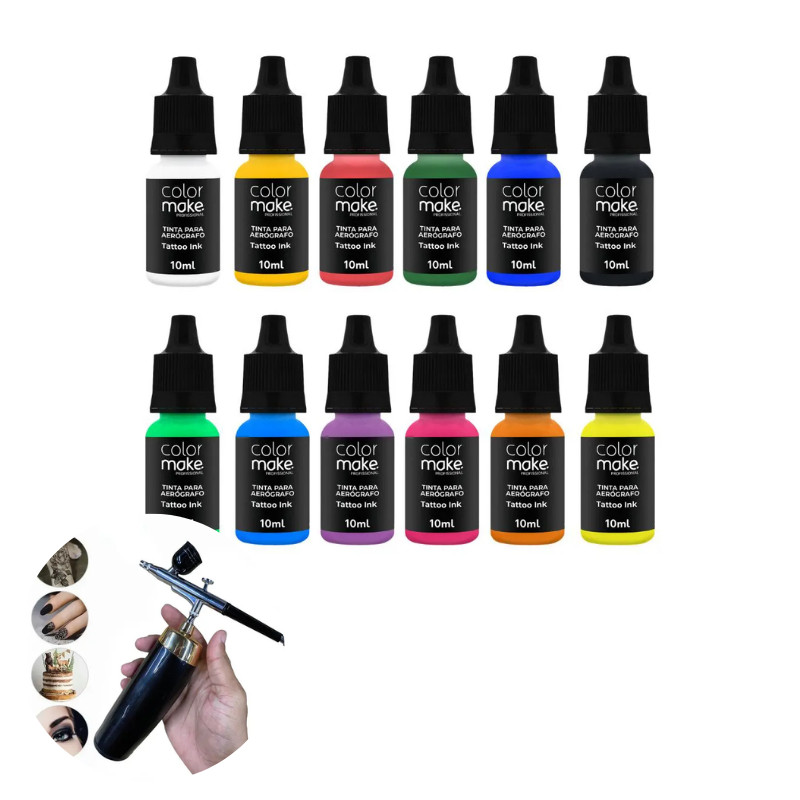 Tinta para Aerógrafo 10ml - Colormake Ink Tattoo em Oferta na Shopee