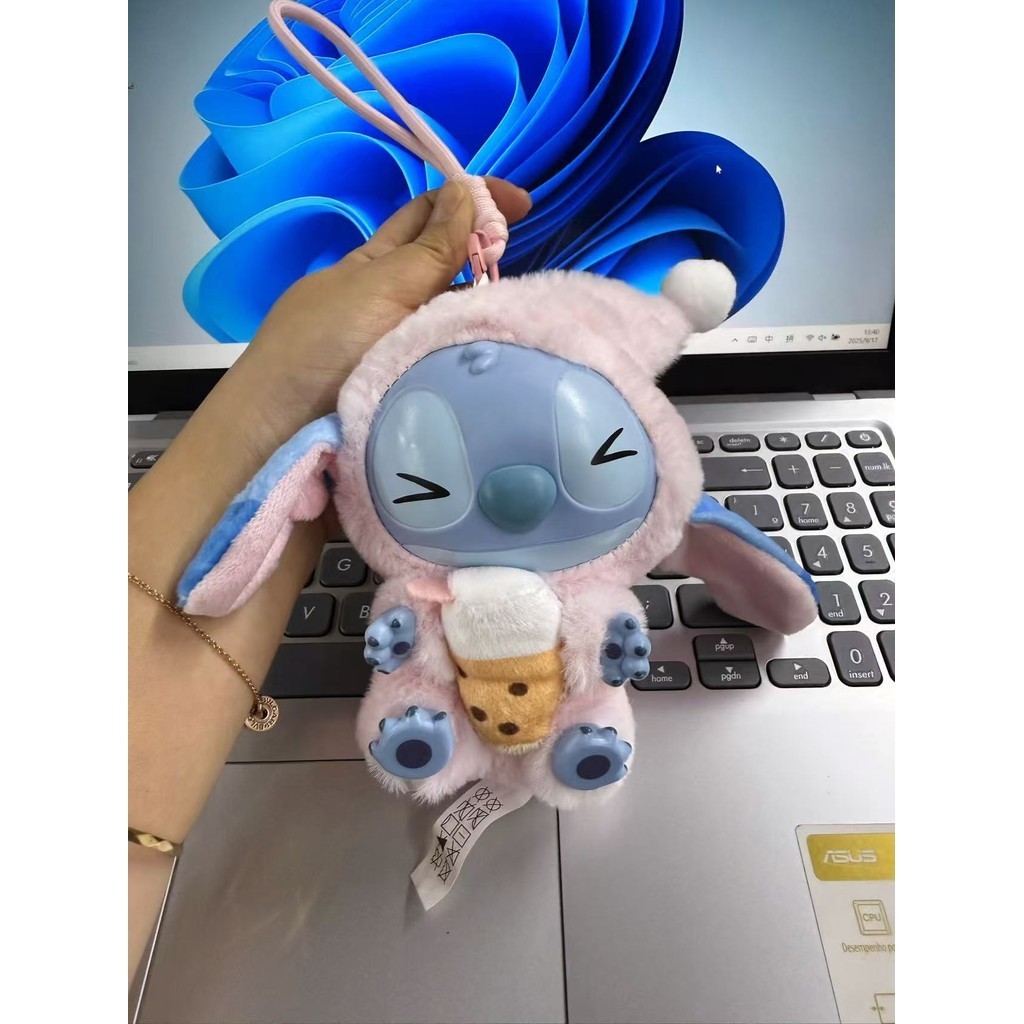 Caixa surpresa de pelúcia Stitch, série de alimentação para dormir com cordão, caixa surpresa e bolsa surpresa
