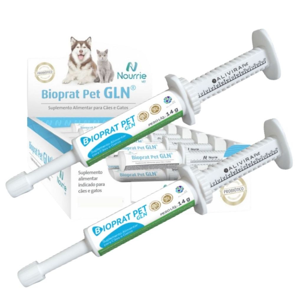 2 X Bioprat Pet GLN Probiótico suplemento Cães e Gatos - 14g