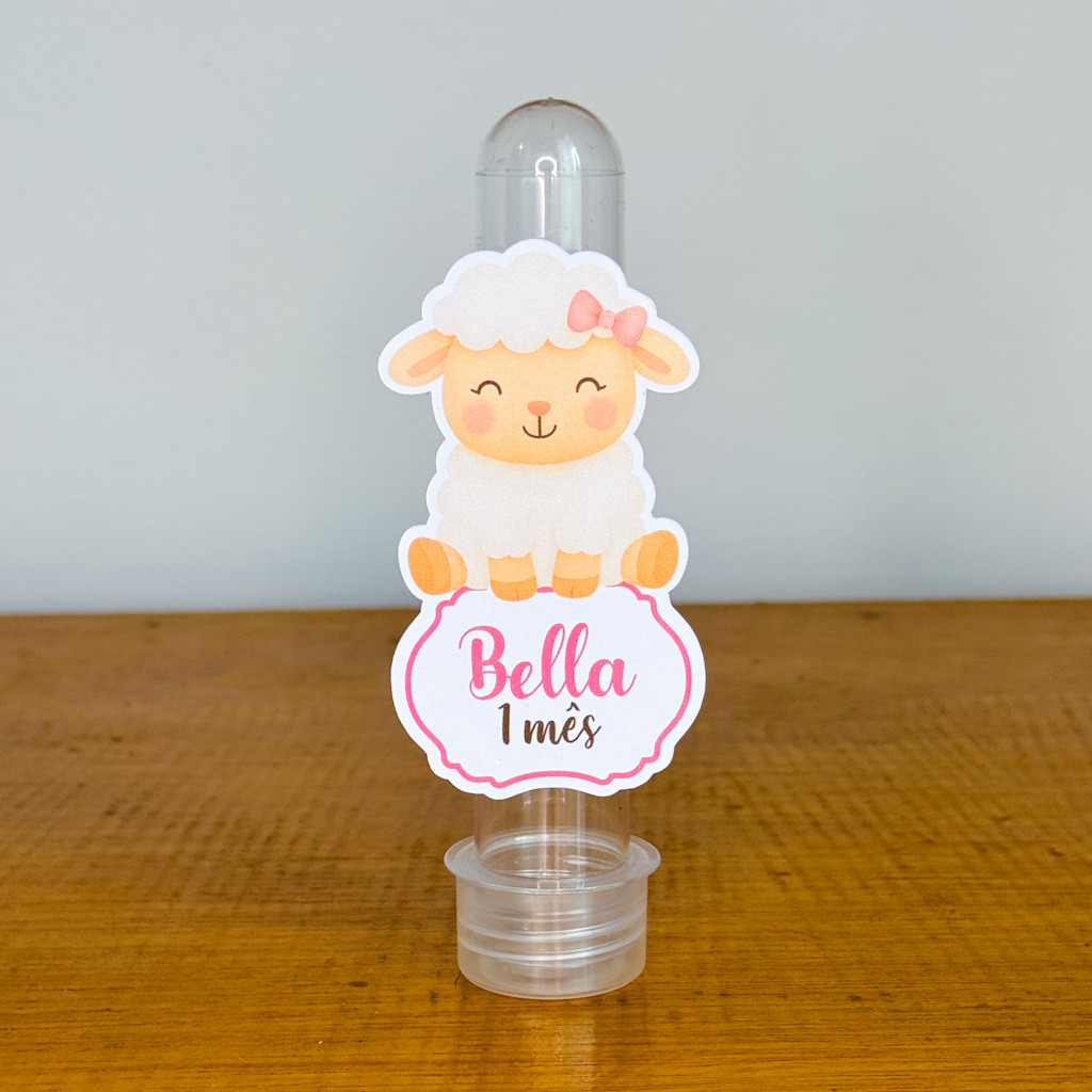 Apliques para Tubetes OVELHINHA MENINA / Tags com Nome / Personalizados para Lembrancinhas de Aniversário Infantil
