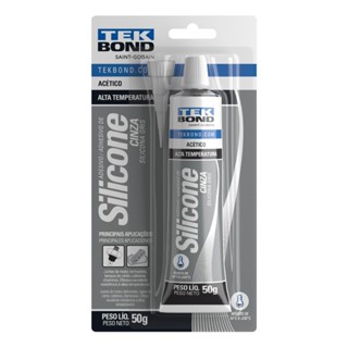 Adesivo de silicone acético 50g alta temperatura cinza Tekbond em Oferta na Shopee
