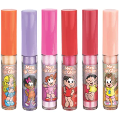 Kit 6 Lip Gloss Infantil Turma da Mônica com Cheirinho de Frutas