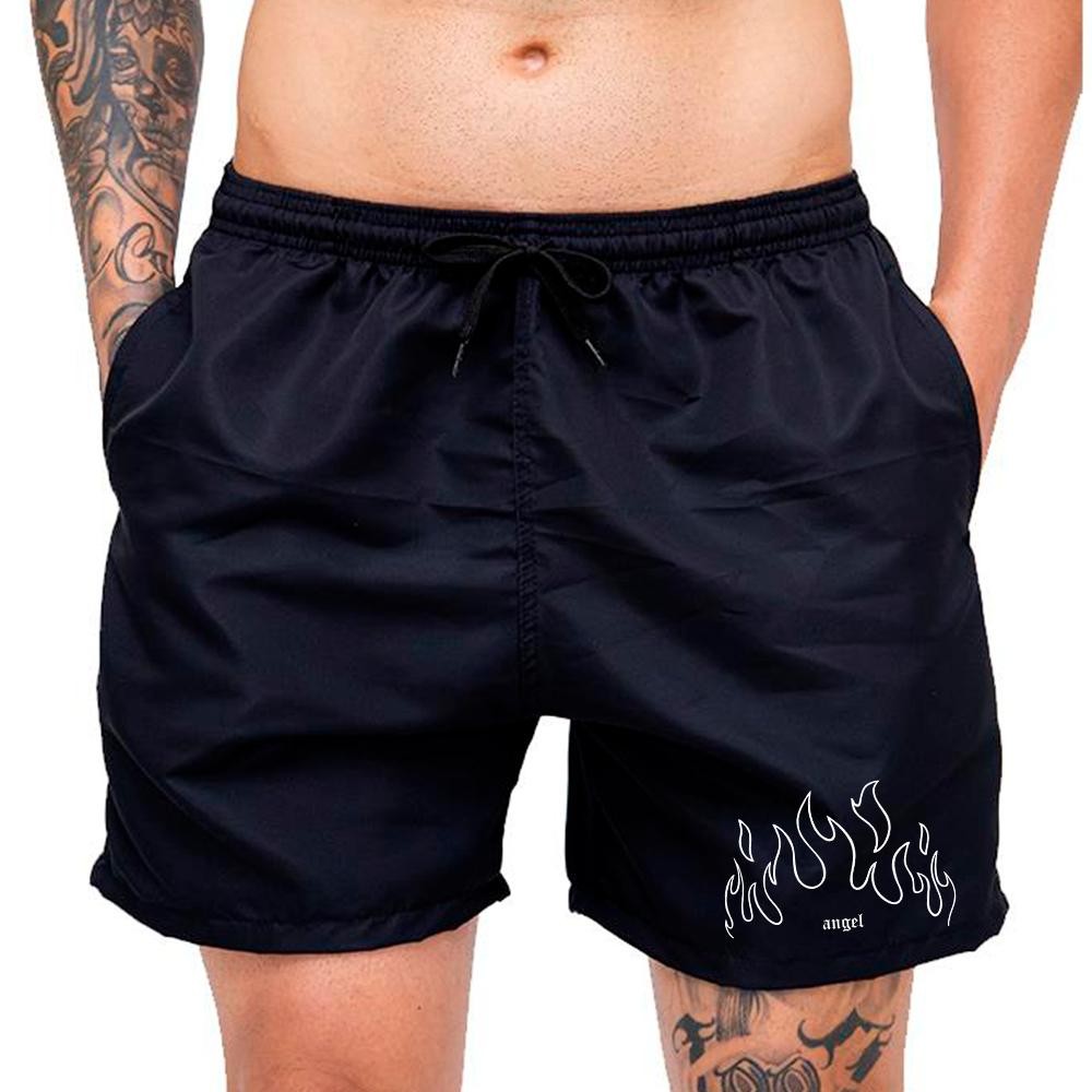 Short Tectel Com estampa de Fogo Angel Várias Cores Esportivo Academia Gym Fogo Treino
