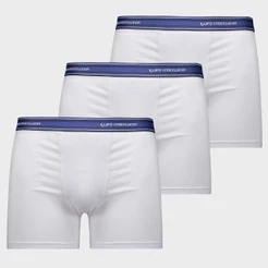 Kit 3 Cuecas Lupo Boxer Algodão com Elastano Branca