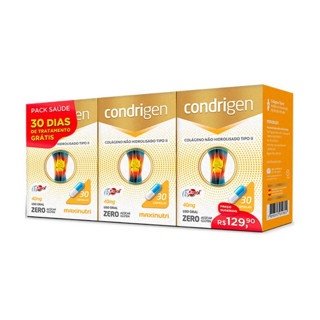 Kit 3 Condrigen 40mg (3x 30 Cáps) Colágeno Tipo 2 Maxinutri em Oferta na Shopee