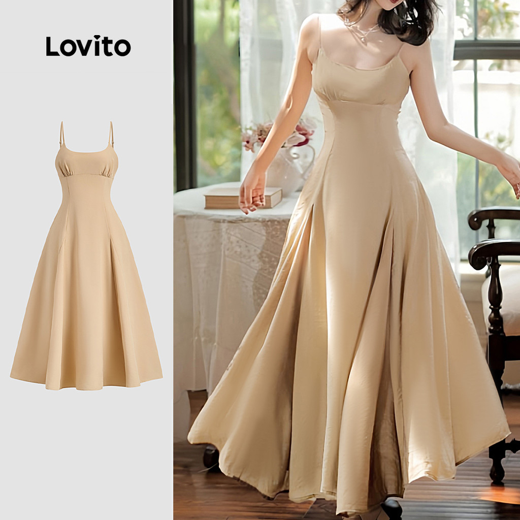 Lovito Vestido Casual Liso Para Verão/primavera Para Mulheres L132ED051