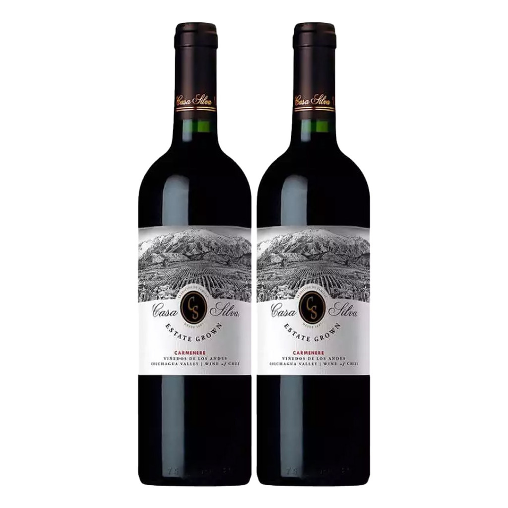 Vinho Tinto Chileno Seco Casa Silva State Grow Carmenere 750ml Kit 02 Un em Oferta na Shopee