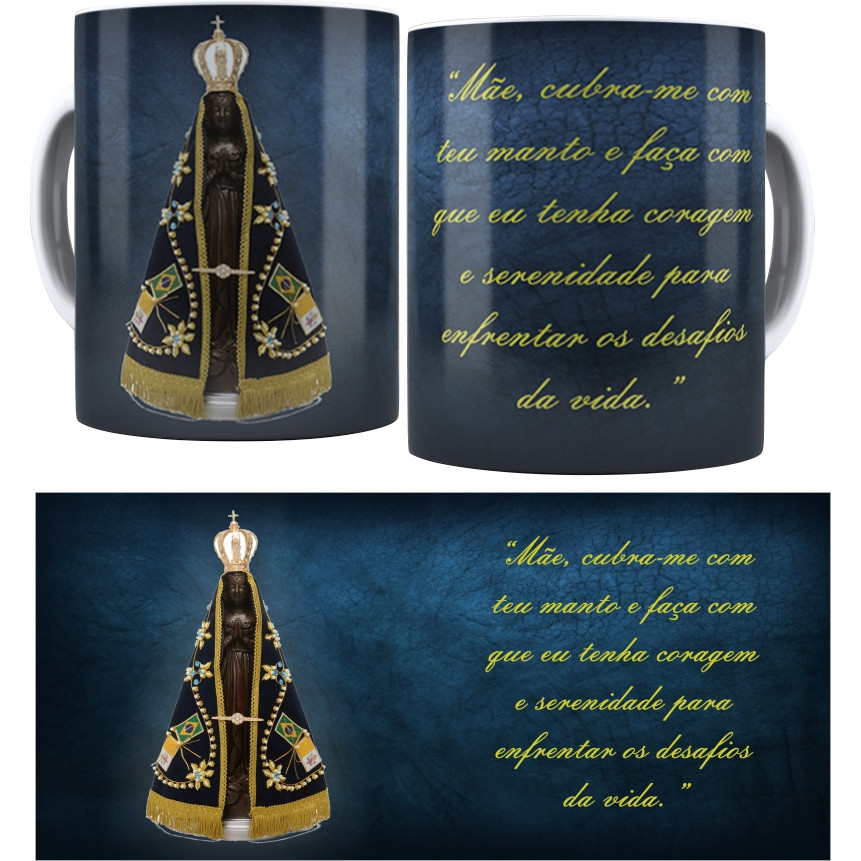 Caneca presente  especial- religiosa, católica, Mãe Aparecida, Nossa senhora Aparecida padroeira do brasil  Pascoa
