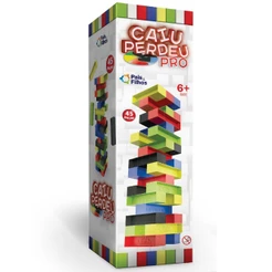 JOGO CAIU PERDEU PRO 45 PEÇAS PAIS E FILHOS TORRE BRINQUEDO BLOCO MONTAR ESTRATÉGIA DERRUBAR MOTO