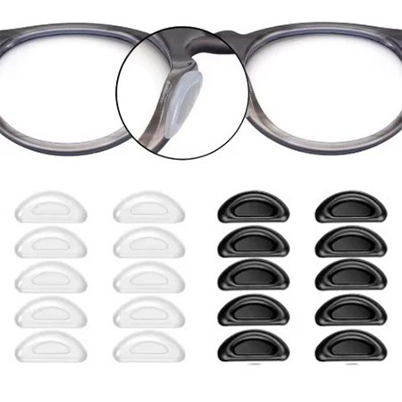 1/10/20 Pares de Almofadas para Narigueira de Óculos em Silicone Macio - Auto-adesivas - Conforto Máximo