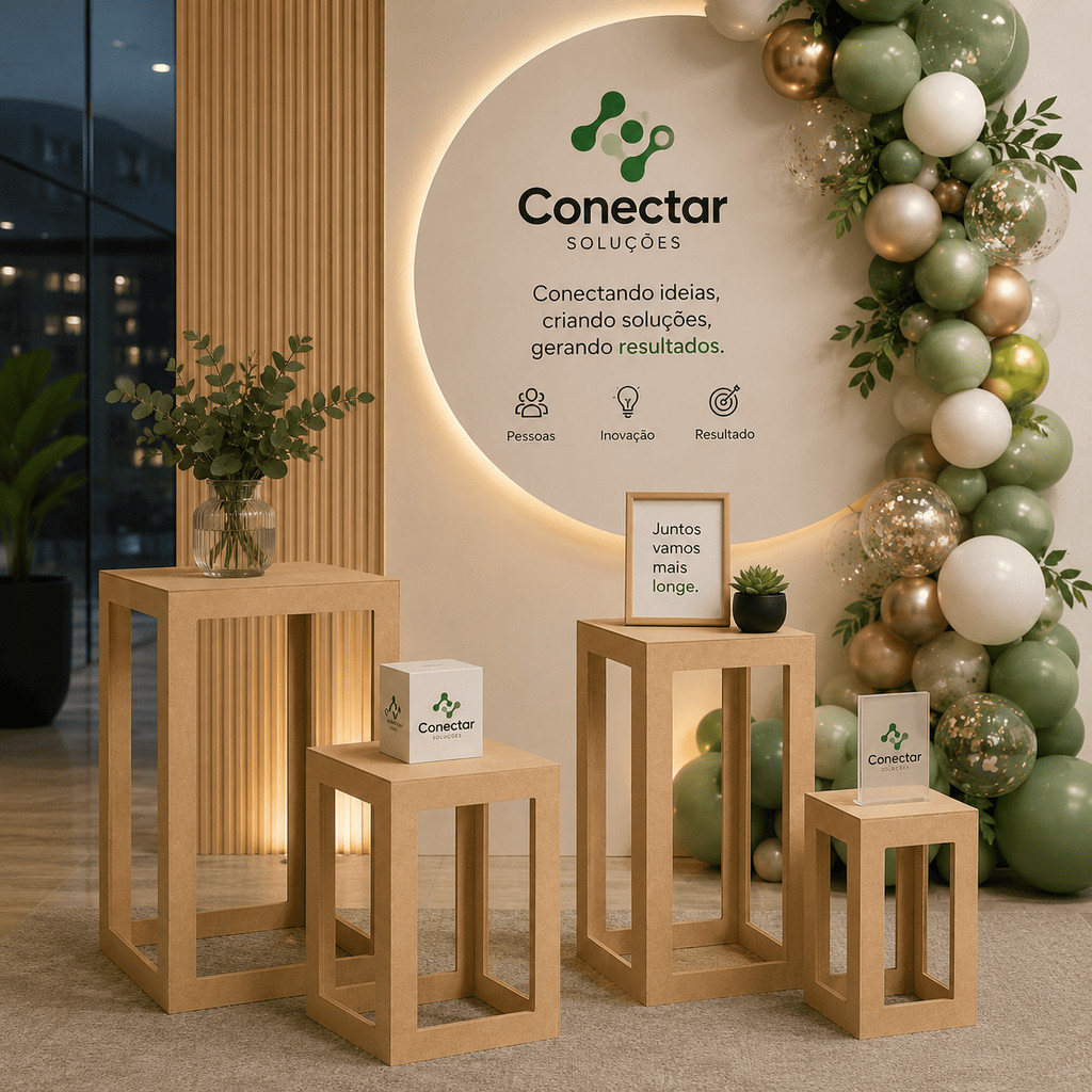 Kit Mesa Cubo MDF Decorativo para Festas e Decoração de Eventos