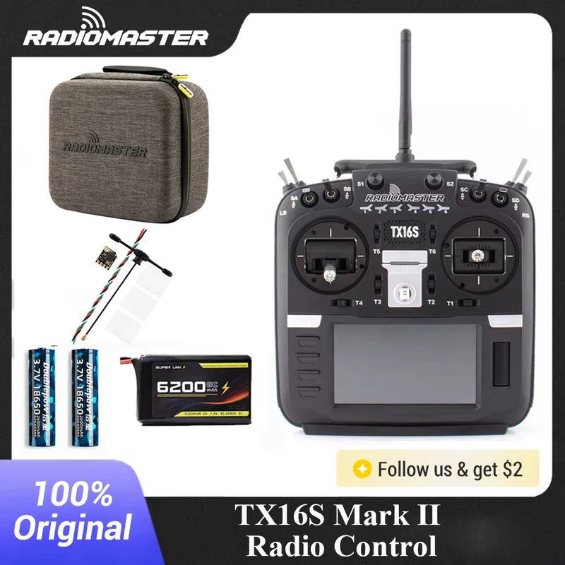 RadioMaster TX16S MKII V4.0 Hall Gimbals FCC LBT (Ue) ELRS 2.4G 4 Em 1 Transmissor Controle Remoto Com Receptor RP1 EDGE