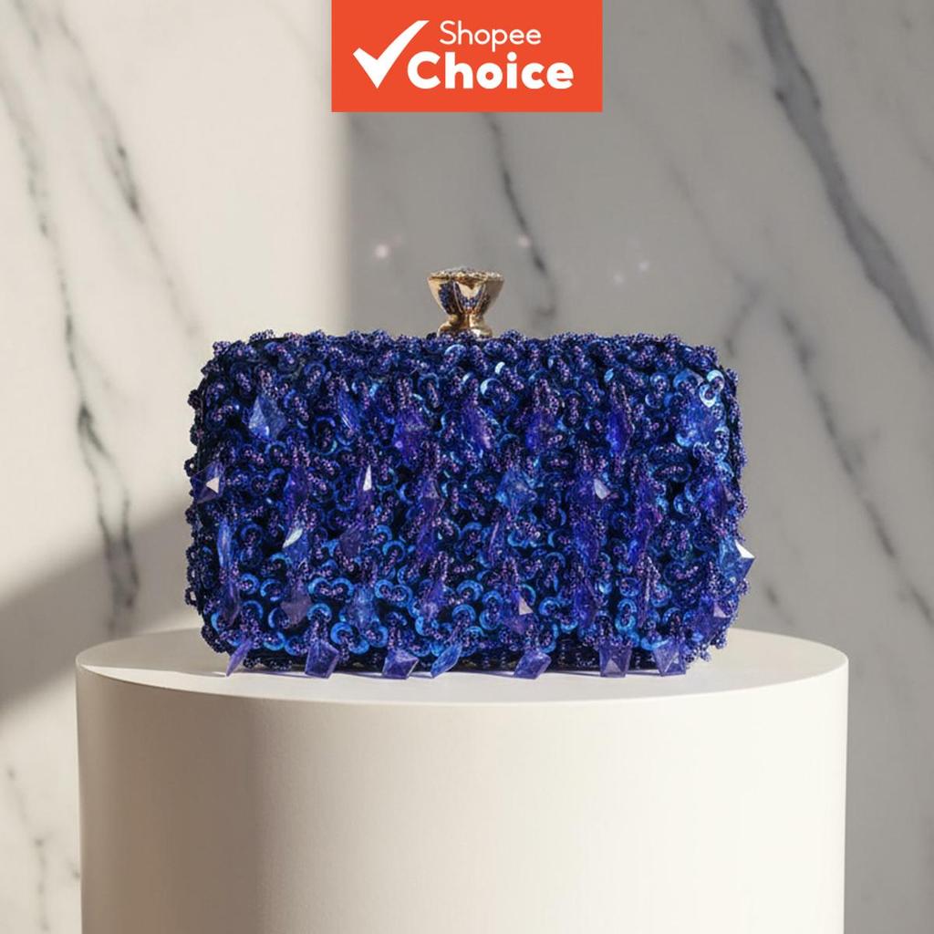 Bolsa de mão feminina para festa e jantar, com flores bordadas à mão em miçangas. Bolsa dupla face com miçangas, ideal