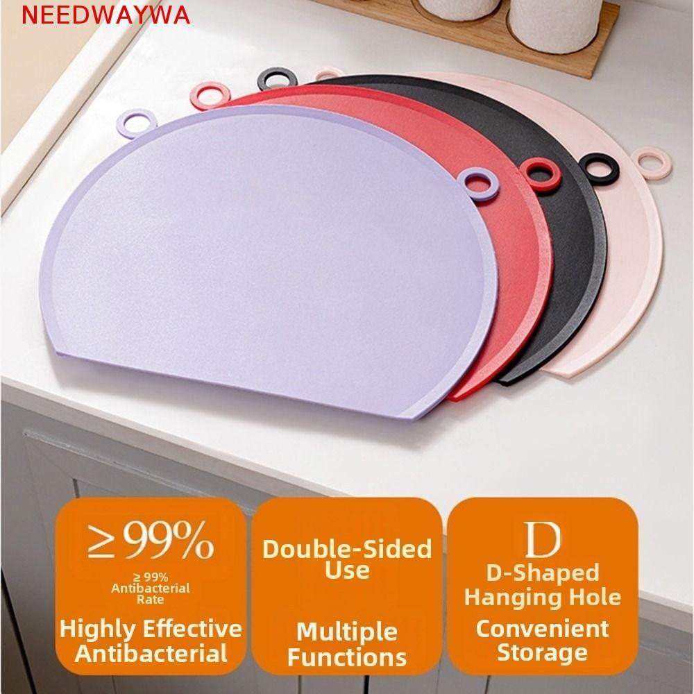 Tábua De Corte Semicircular NEEDWAYWA , Placa TPU Flexível E Dobrável De Qualidade Alimentar , Escorredor Traseiro
