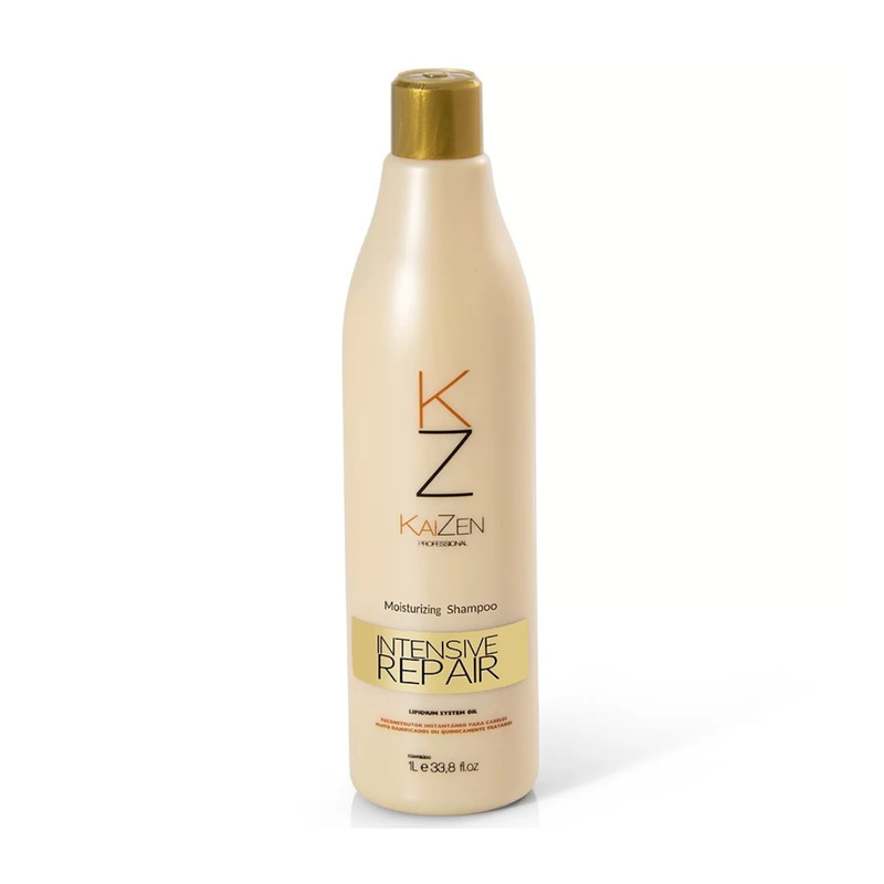 Shampoo Reconstrutor Kaizen 1L Intensive Repair Cabelos Danificados Tratamento Profissional