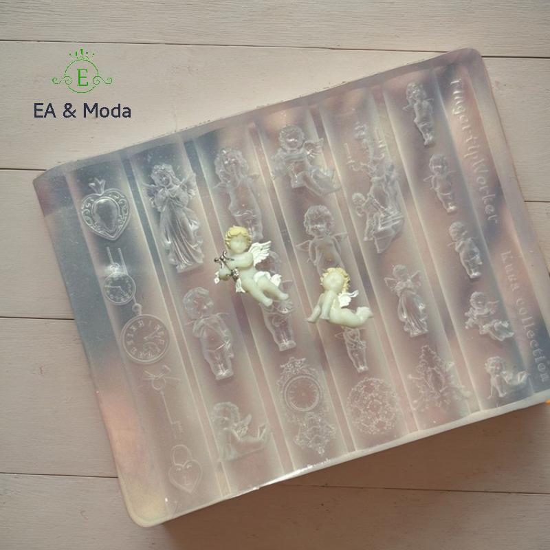 EA & Moda Anjo Clo 3D Silicone Molde De Unhas Coração Lo Modelos DIY Decorações Da Arte Do Prego Placas De Carimbo Ferra