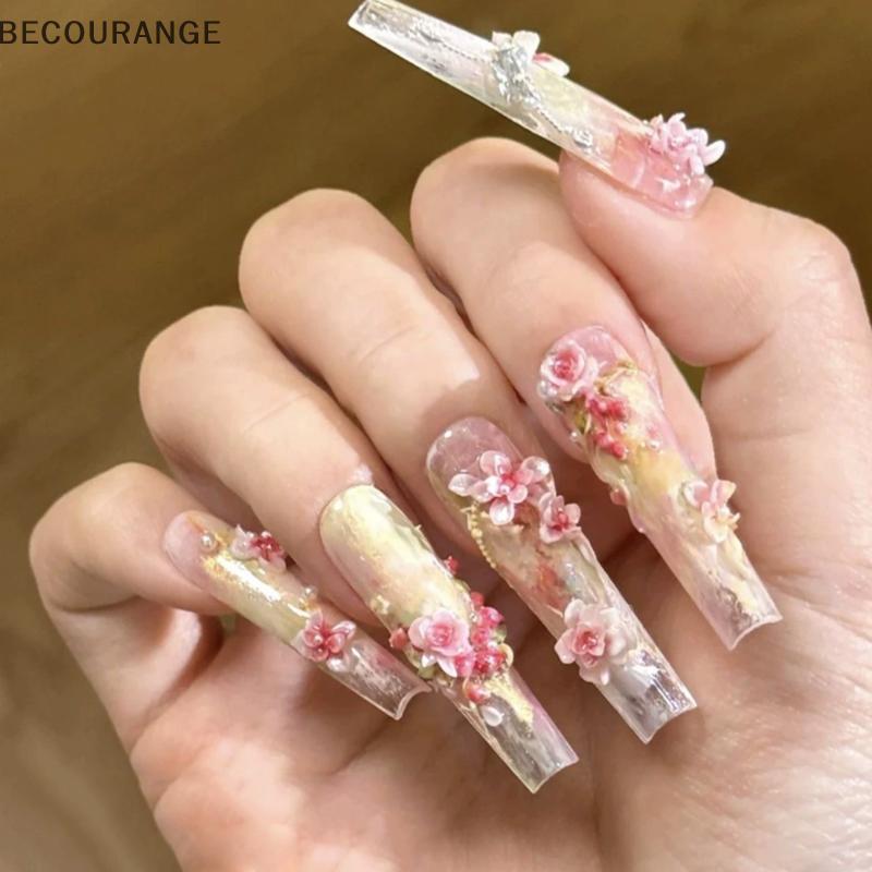 BEC Flores Rosa Prego Silicone Alívio Forma Molde Da Arte Do 3D Decoração Acessórios Salão De Beleza Ferramenta Manicure