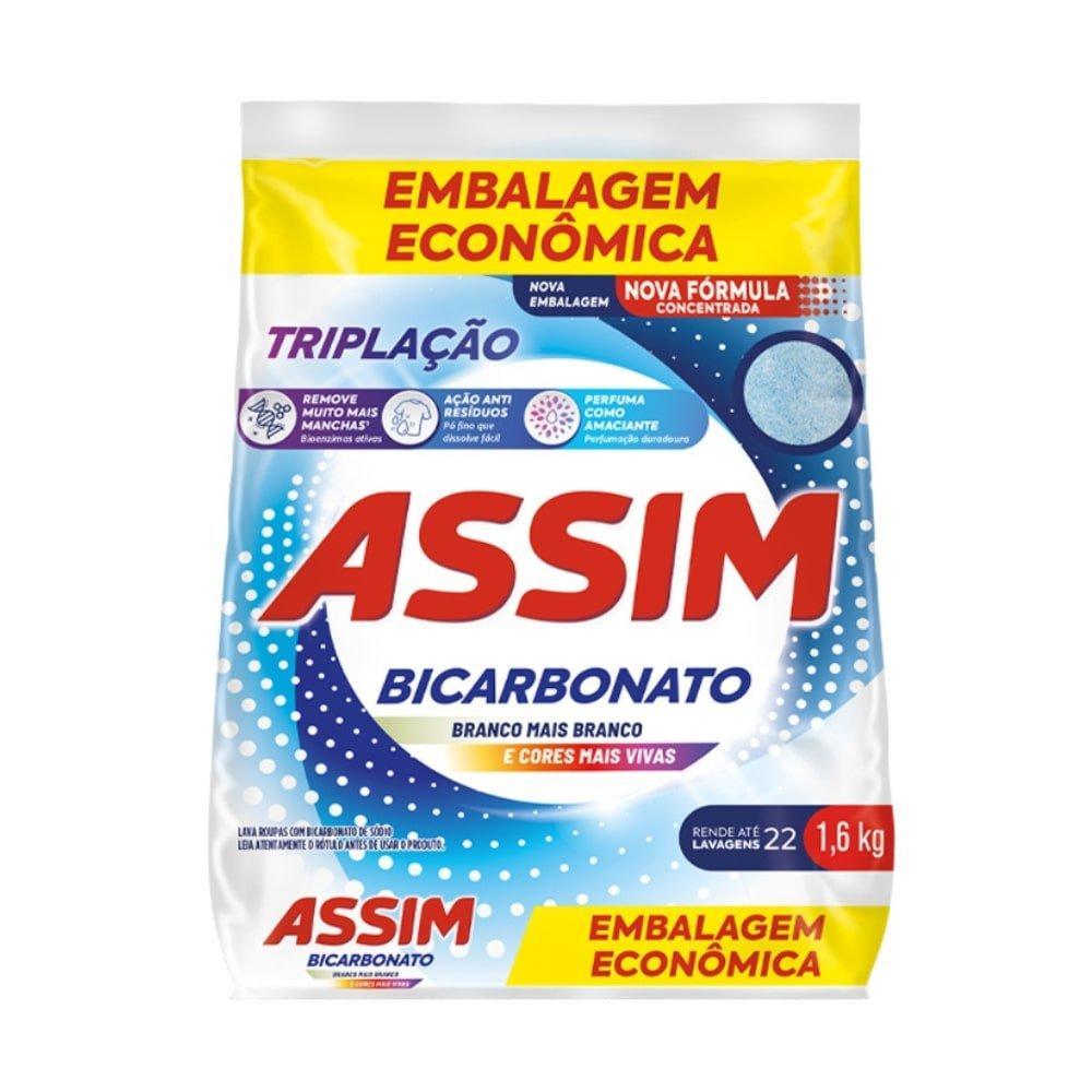 Sabão em Pó Assim Triplação BAG 1,6kg - Embalagem com 10 Unidades