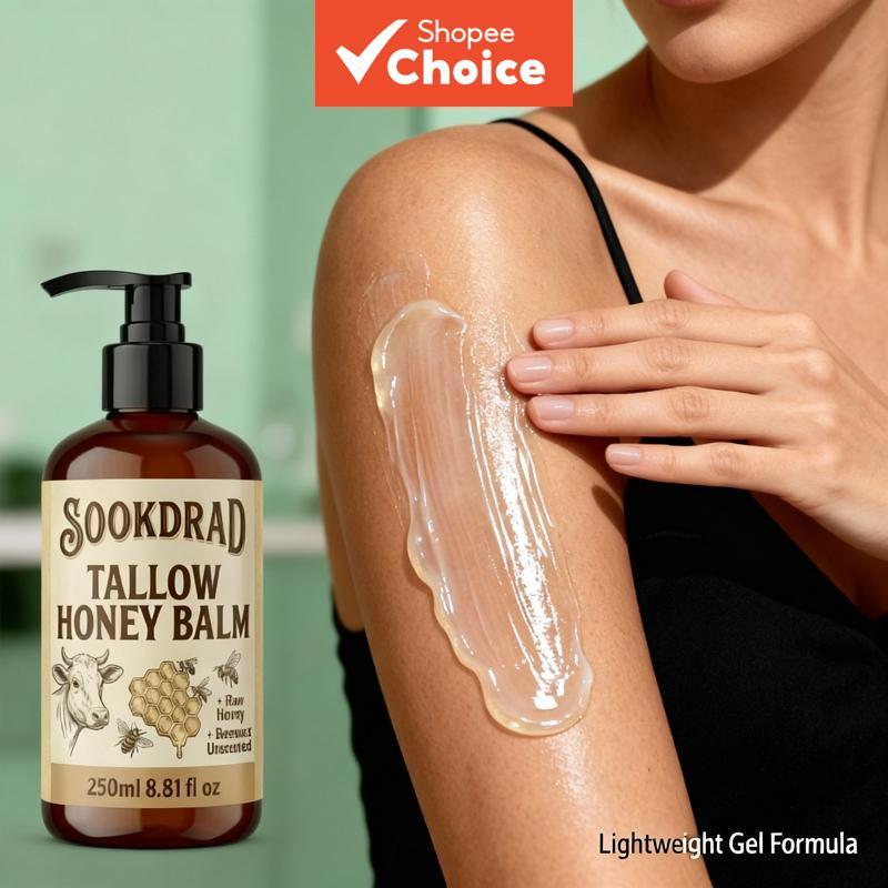 Bálsamo de Banha e Mel Puro, Cera de Abelha, Sem Fragrância, 250ml, Hidratação Profunda, Ideal para Áreas Secas