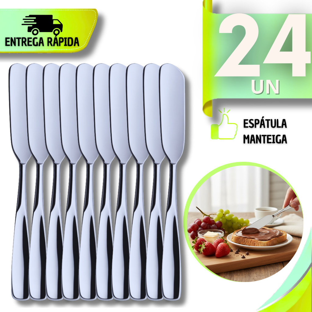 Utilidade  Espátulas em Aço Inox Ideal para Manteiga, Patês e Cremes Cozinha Buffet Multiuso Utensílios