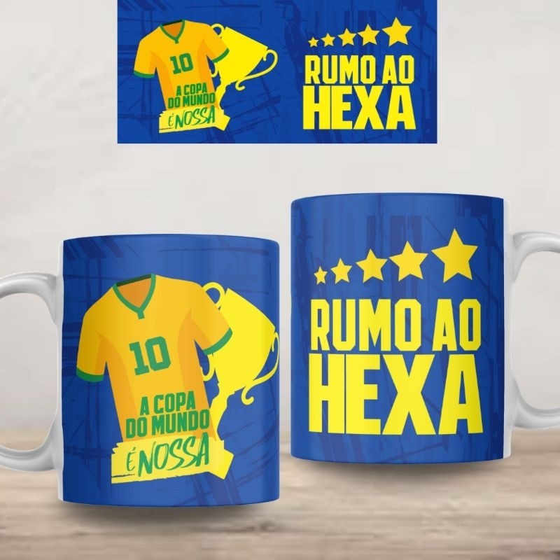 Caneca Personalizada Brasil Copa do Mundo 2026 Seleção Brasileira Torcedor Rumo ao Hexa Presente Lembrança Novida