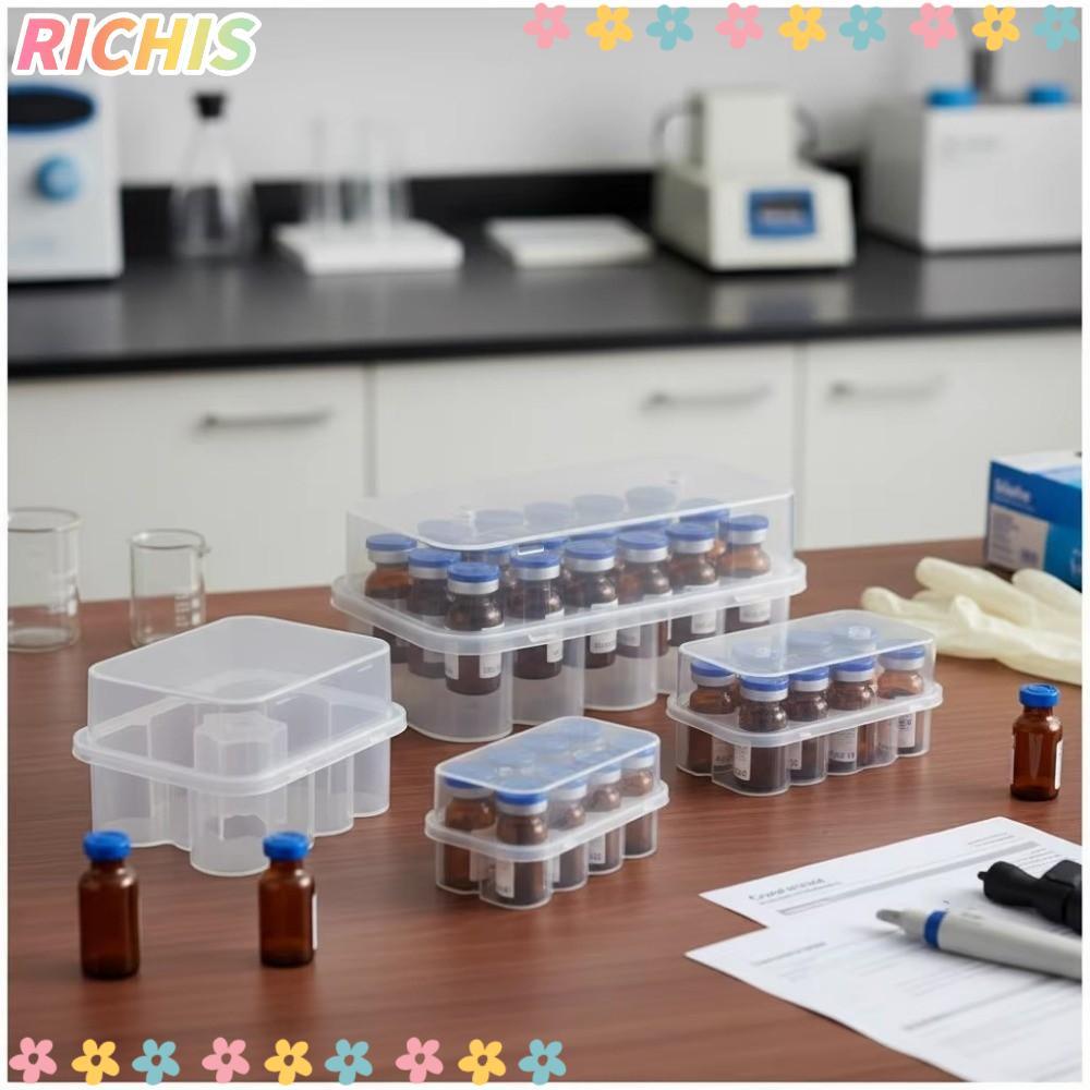 [RICHIS] Armazenamento De Frascos , Caixa De Microtubo De Plástico Empilhável Tubo De Freezer Com 2/10/24 Slots