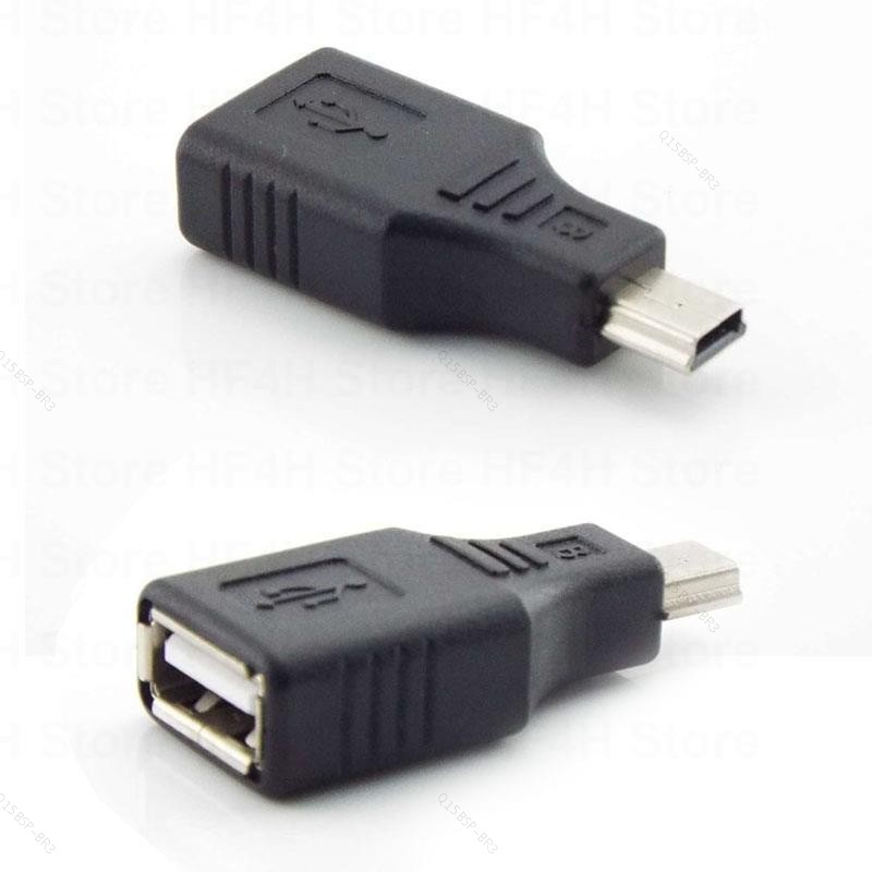 USB 2.0 A Para Mini B 5 Pinos Fêmea Macho Adaptador plug Conector Tipo-Ab Jack Divisor BR15B3