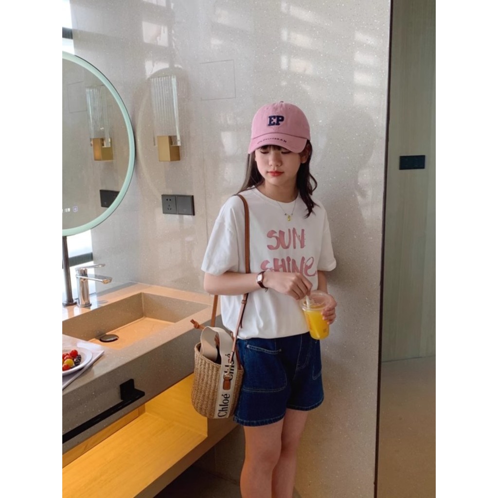Meninas versão coreana carta camiseta de manga curta 2024 verão novo estilo médio grande crianças Casual puro algodão ca