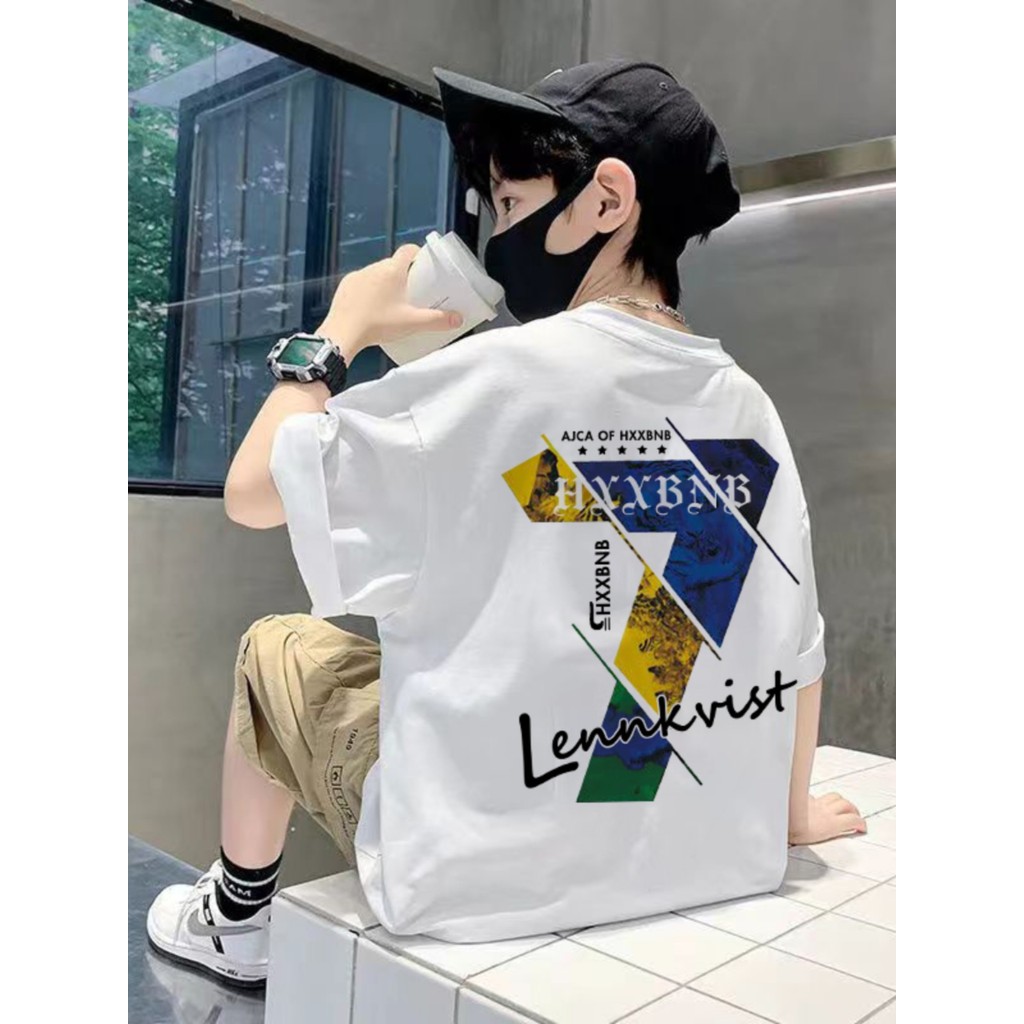 Roupas infantis de algodão puro médio grande crianças meninos camiseta de manga curta verão 2024 camiseta em torno do pe