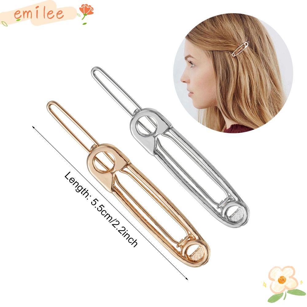 EMILEES Grampos De Cabelo Para Mulheres Ouro Prata Chique Broche Formato De Alfinete Acessórios Meninas Grampo