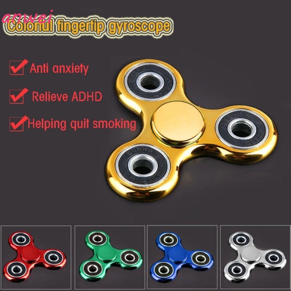 ANWEI Hand Spinner , Chapeamento De 4 Rolamentos Giroscópio Na Ponta Do Dedo , Brinquedo Interessante De Descompressão