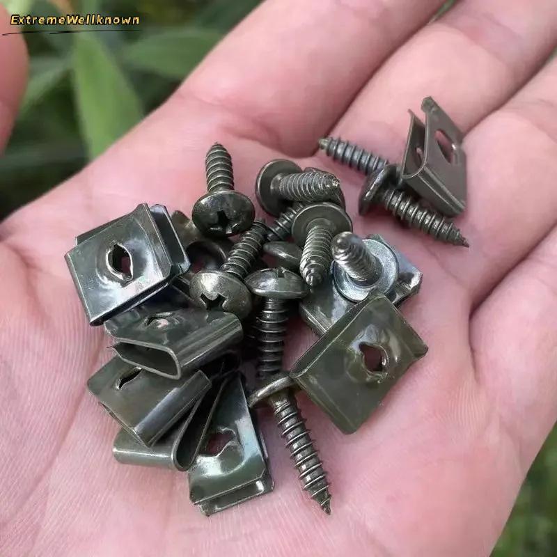Conjunto De Clipes De Parafuso De Metal Para Carro , 50 Peças , Fixação Tipo U Com Parafusos Antiferrugem , Duráveis Gua