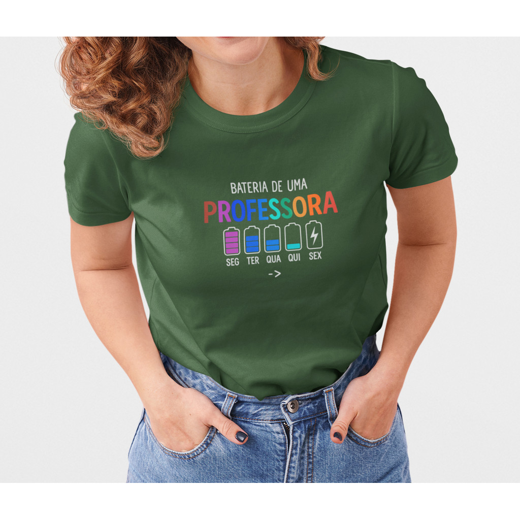Camiseta Professora Feminina Licenciatura Pedagogia Educação Escola Uniforme Profissional