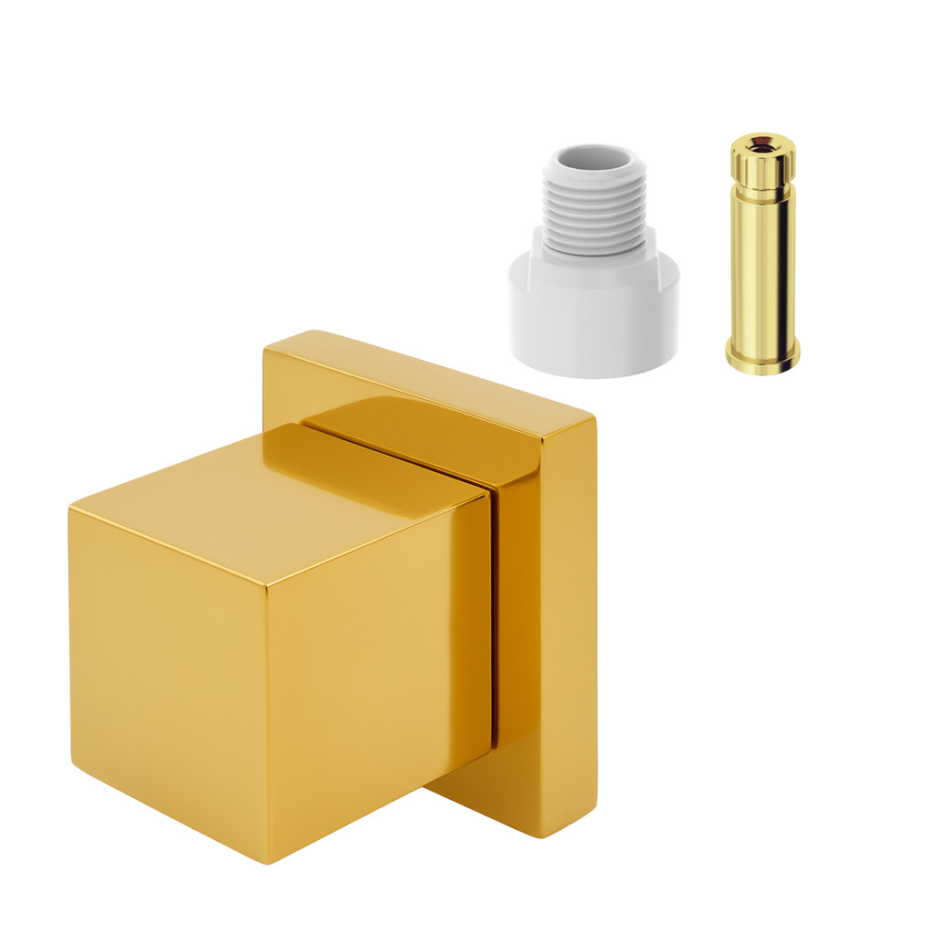 Acabamento Para Registro Quadrado Dourado Conversor Fabrimar