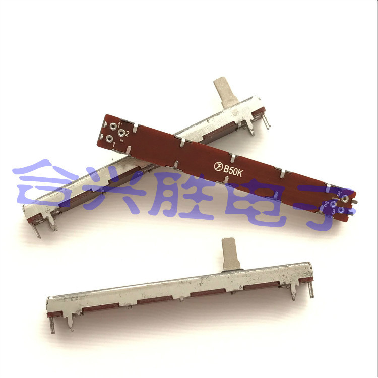 Taiwan 7.5 cm Potenciômetro Deslizante Tipo 6021 Dual B50K Teclado Eletrônico Mixer Volume Reto Deslizante Clipper