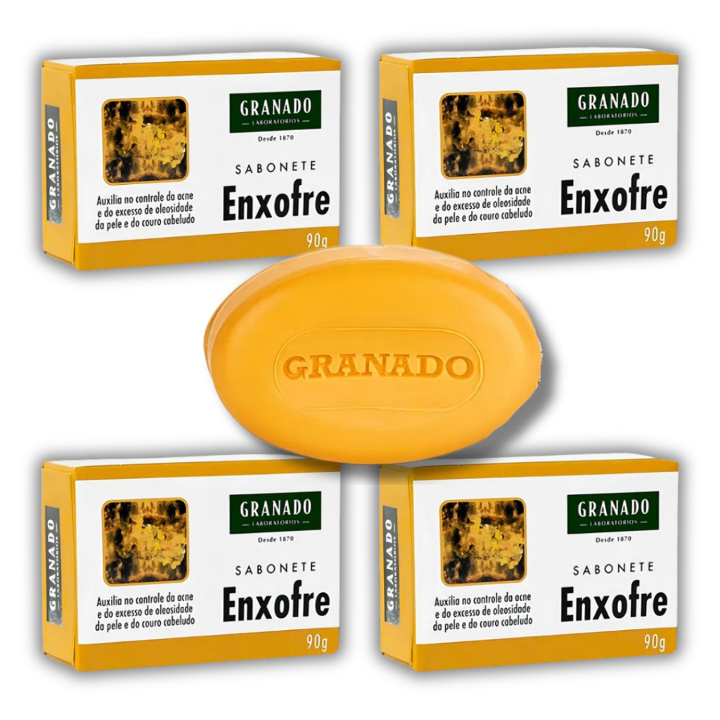 Kit Sabonete Granado Enxofre 90g Pele Oleosa Acneica Antisséptico Tratamento Facial Diário Legítimo
