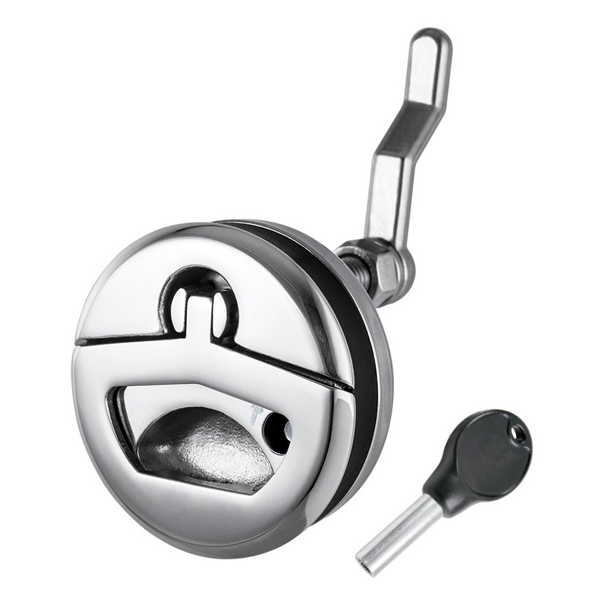 Puxador de Pressão com Chave em Aço Inox para Cockpit Barco