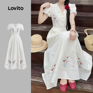 (New) Lovito Vestido Casual de Flores com Cadarço para Primavera/verão para mulheres L151AD036 em Oferta na Shopee