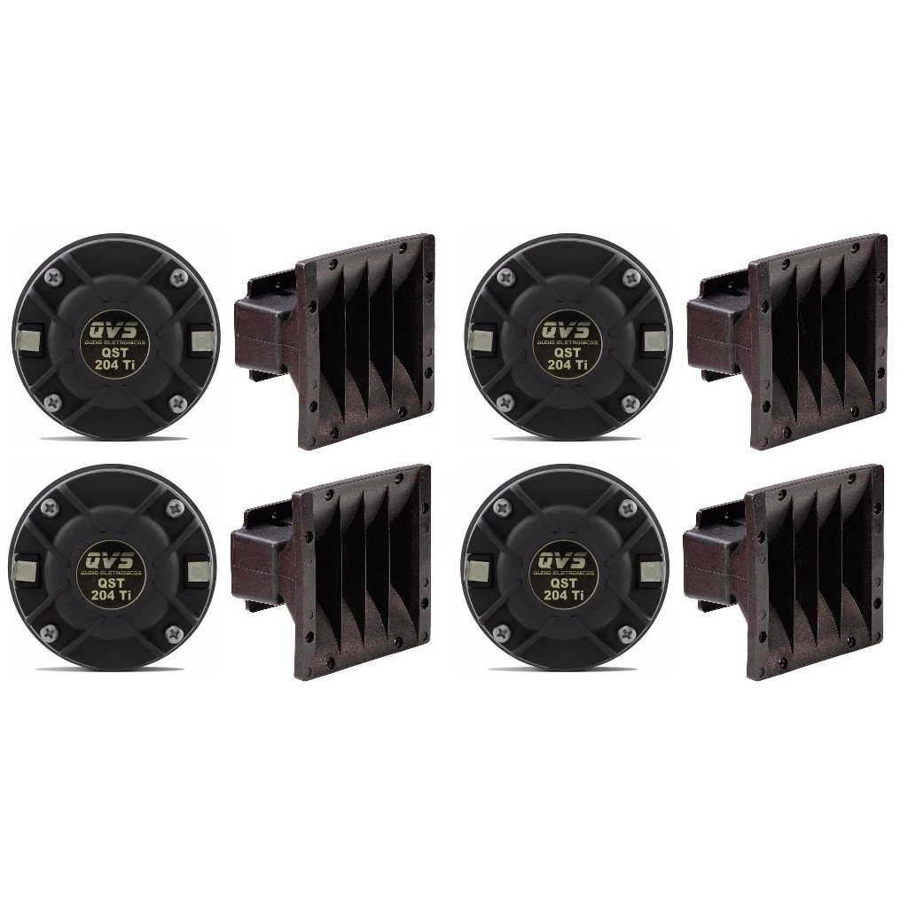 4 Kit Driver Qvs 204 titanio 60 Rms + Guia De Onda Som Profissional Line Array