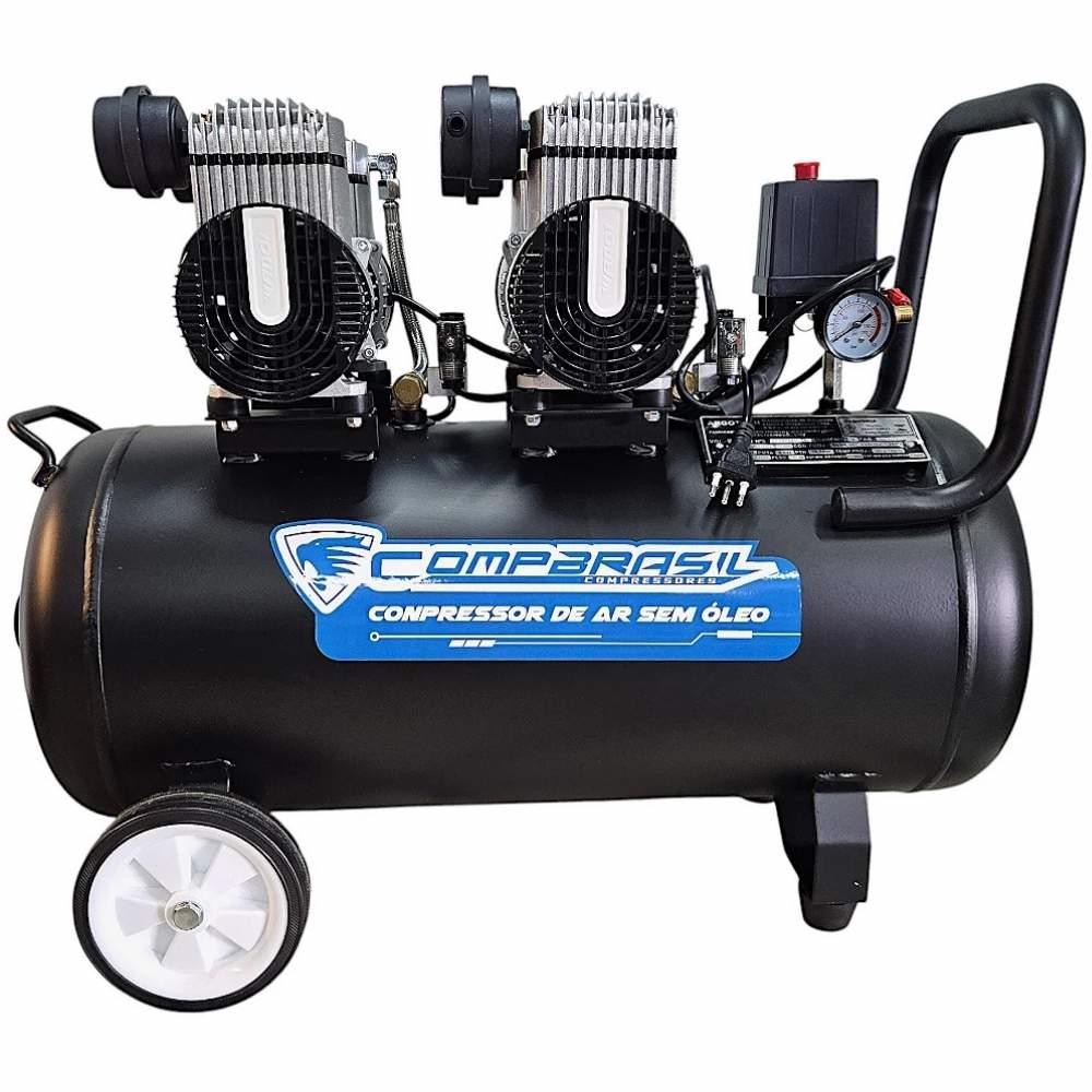 Compressor de Ar Portátil Sem Óleo 50L 1HP 1200x2-50L COMPBRASIL em Oferta na Shopee