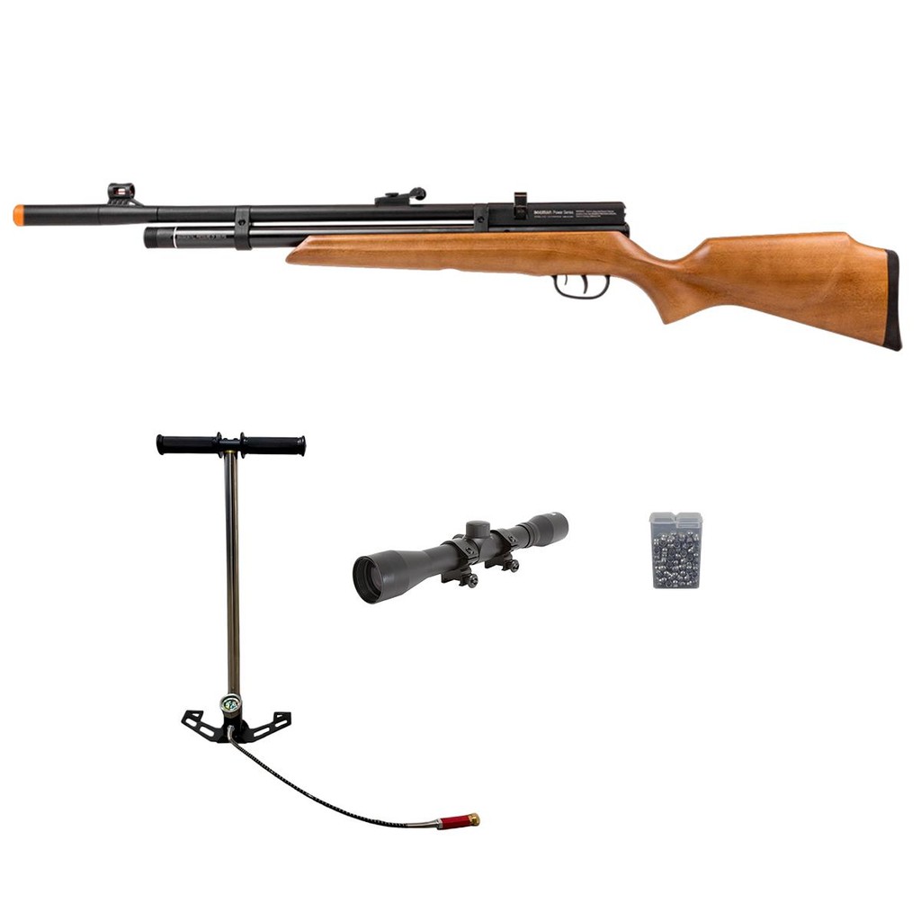 Carabina de Pressão 1332 Raider PCP Madeira 6.35mm - Beeman + Luneta 4x32 + Bomba + Chumbo em Oferta na Shopee