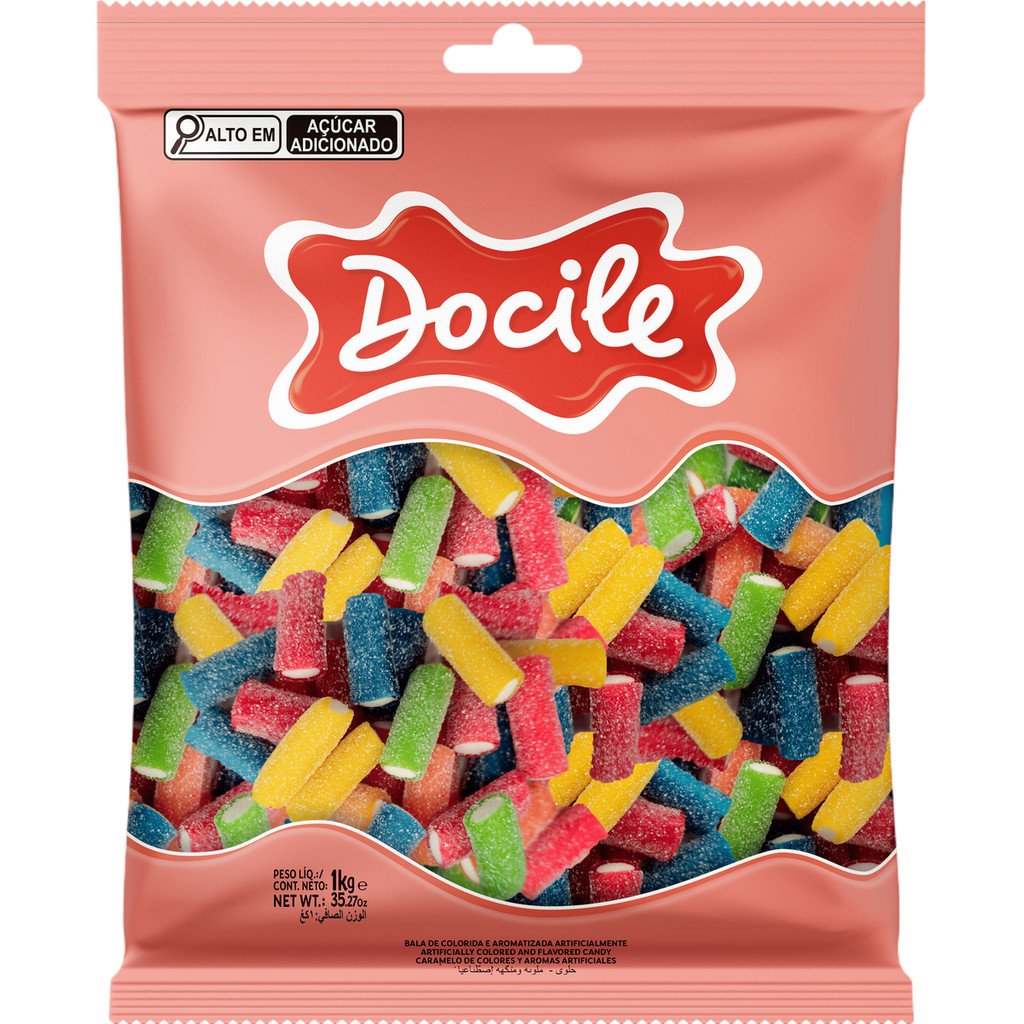 Canudinho Jumbo Bite Size 1kg - Docile em Oferta na Shopee