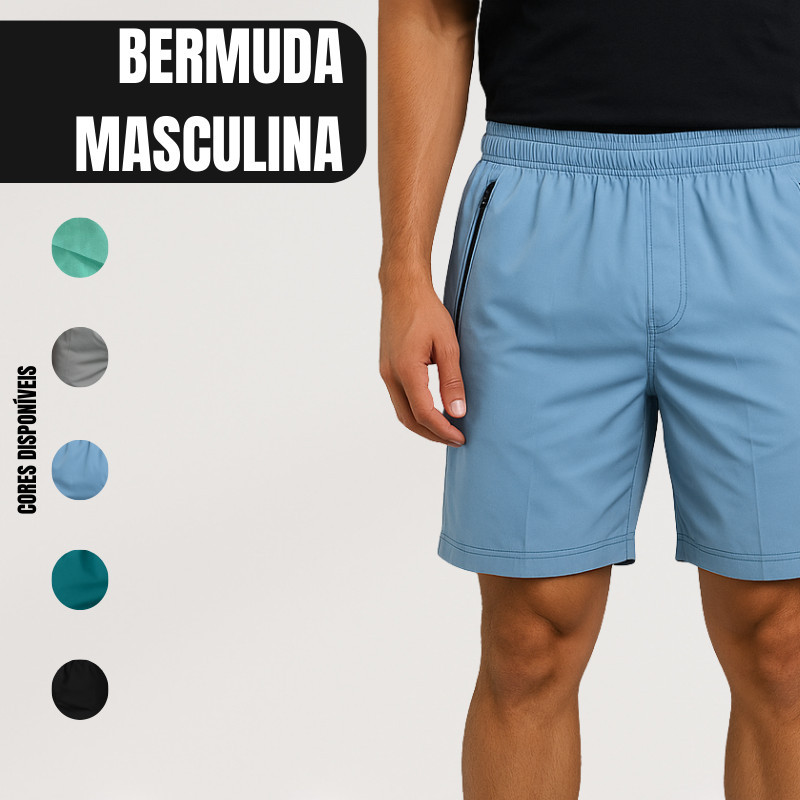 Bermuda Short Tactel Elastano Mauricinho Adulto P ao EX Praia Verão Academia Corrida Surf Piscina | 1307 | Oferta