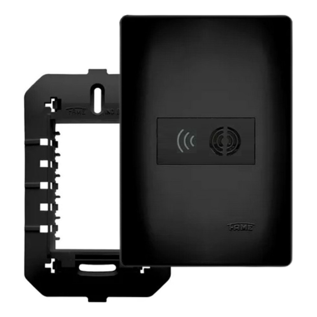 Cigarra Bivolt De Embutir Com Placa 4x2 Habitat Black- Fame