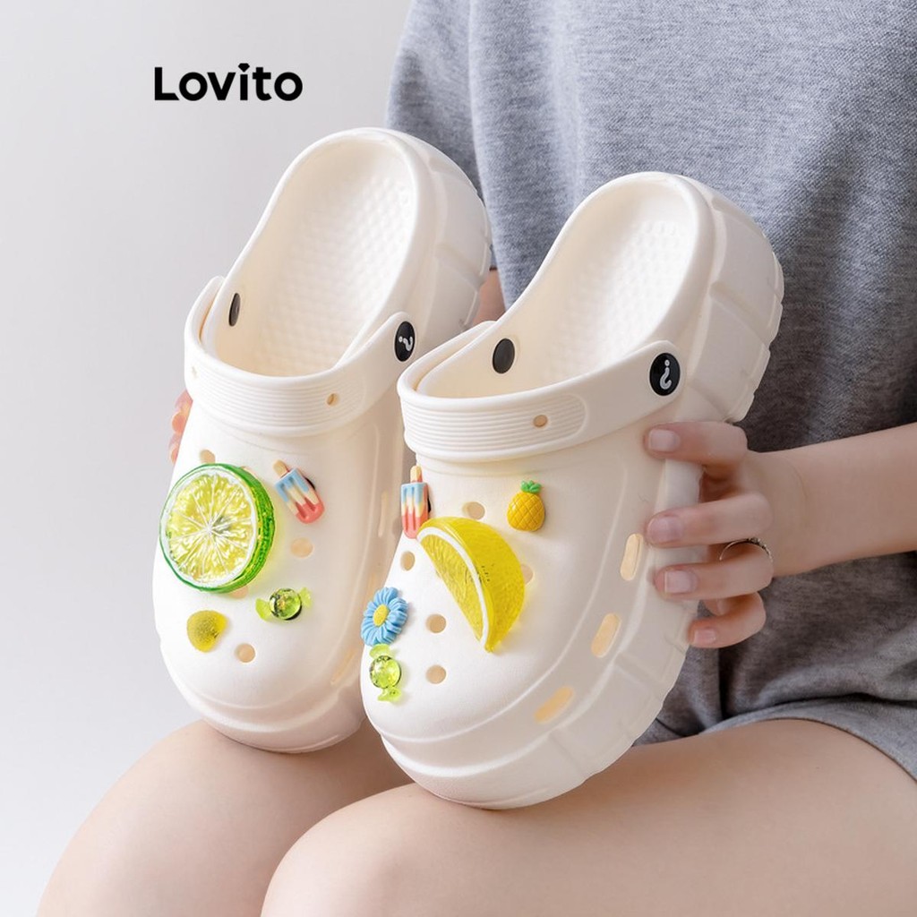 Lovito Casual liso verão frutas antiderrapante sandália plana para mulheres LFA71151 em Oferta na Shopee